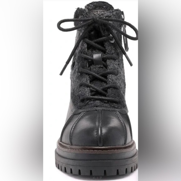 NEW LOUISE ET CIE LO SARNI3 BLACK LEATHER DUCK BOOTS SIZE 9.5 - Picture 14 of 16